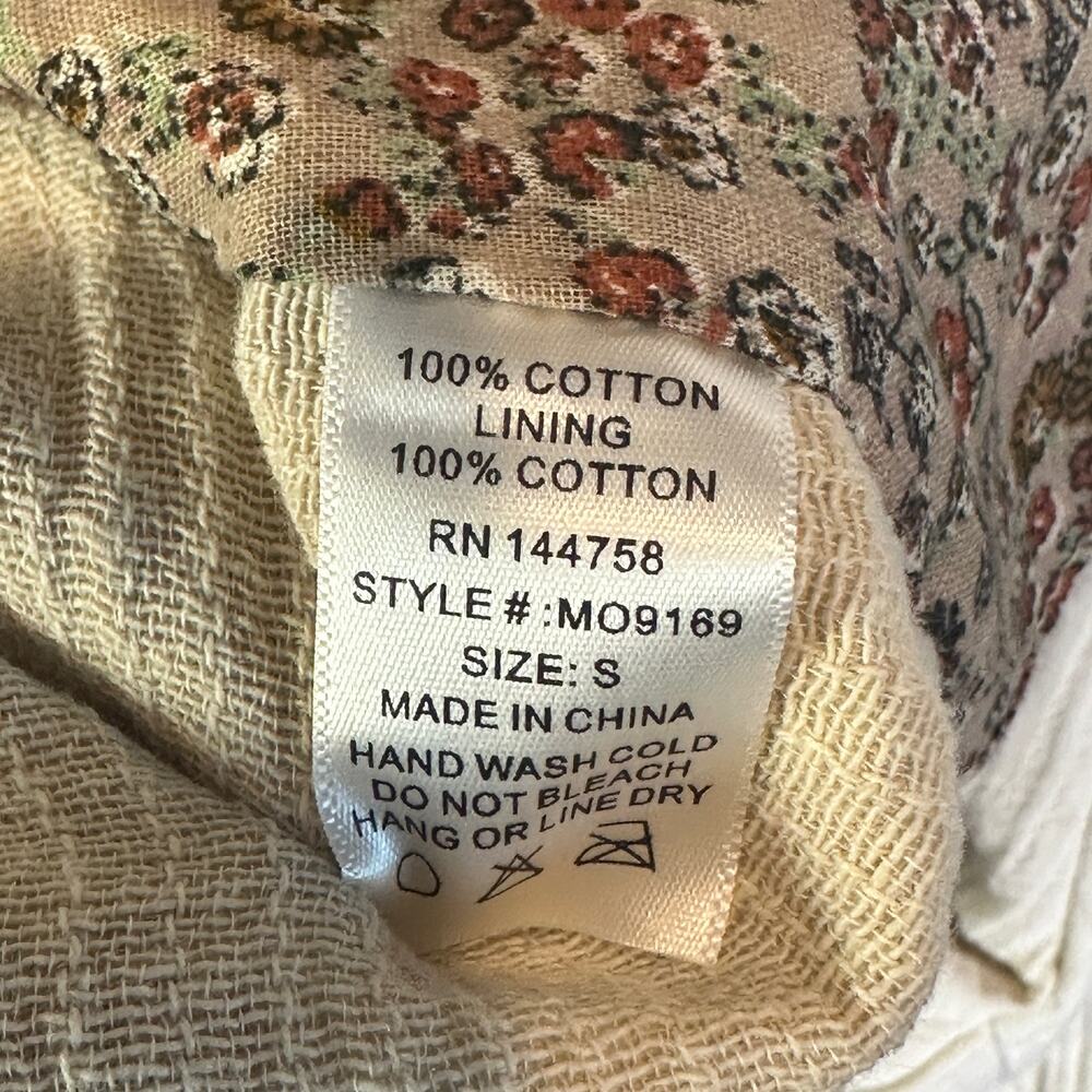 Cotton Gauze Blazer Size Small Beige Relaxed Fit Cottagecore Boho Preppy EUC - Picture 9 of 10